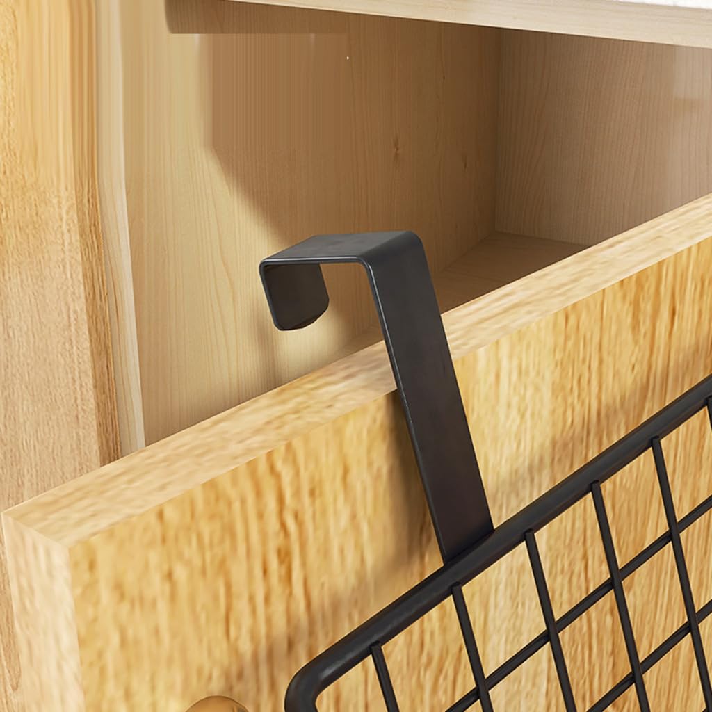 LeleCAT over cabinet door basket towel rack capability keeps towels handy