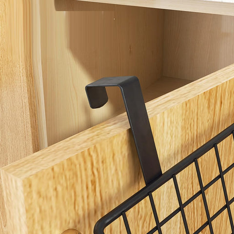 LeleCAT over cabinet door basket towel rack capability keeps towels handy