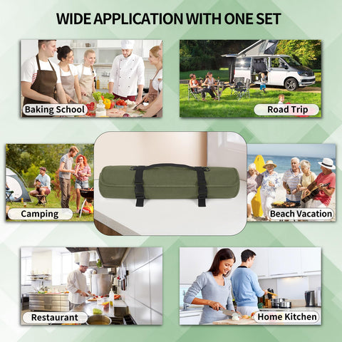 Lelezone chef knife roll bag adjustable strap for versatile carry.
