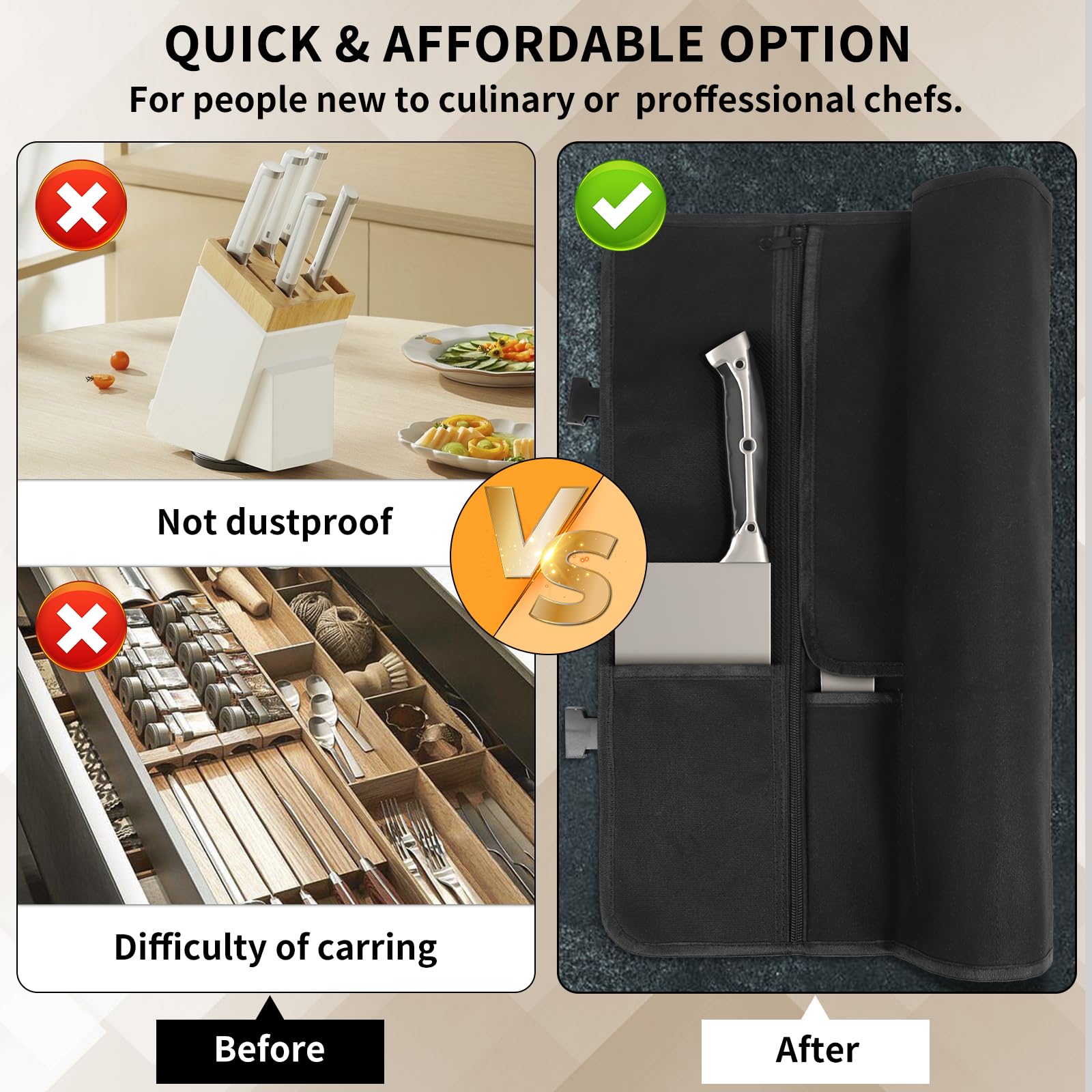 lelezone adjustable strap ensures comfortable, secure transport of knives