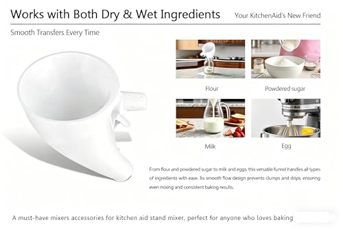LELLURE Counte dry ingredients funnel with wide mouth for easy filling