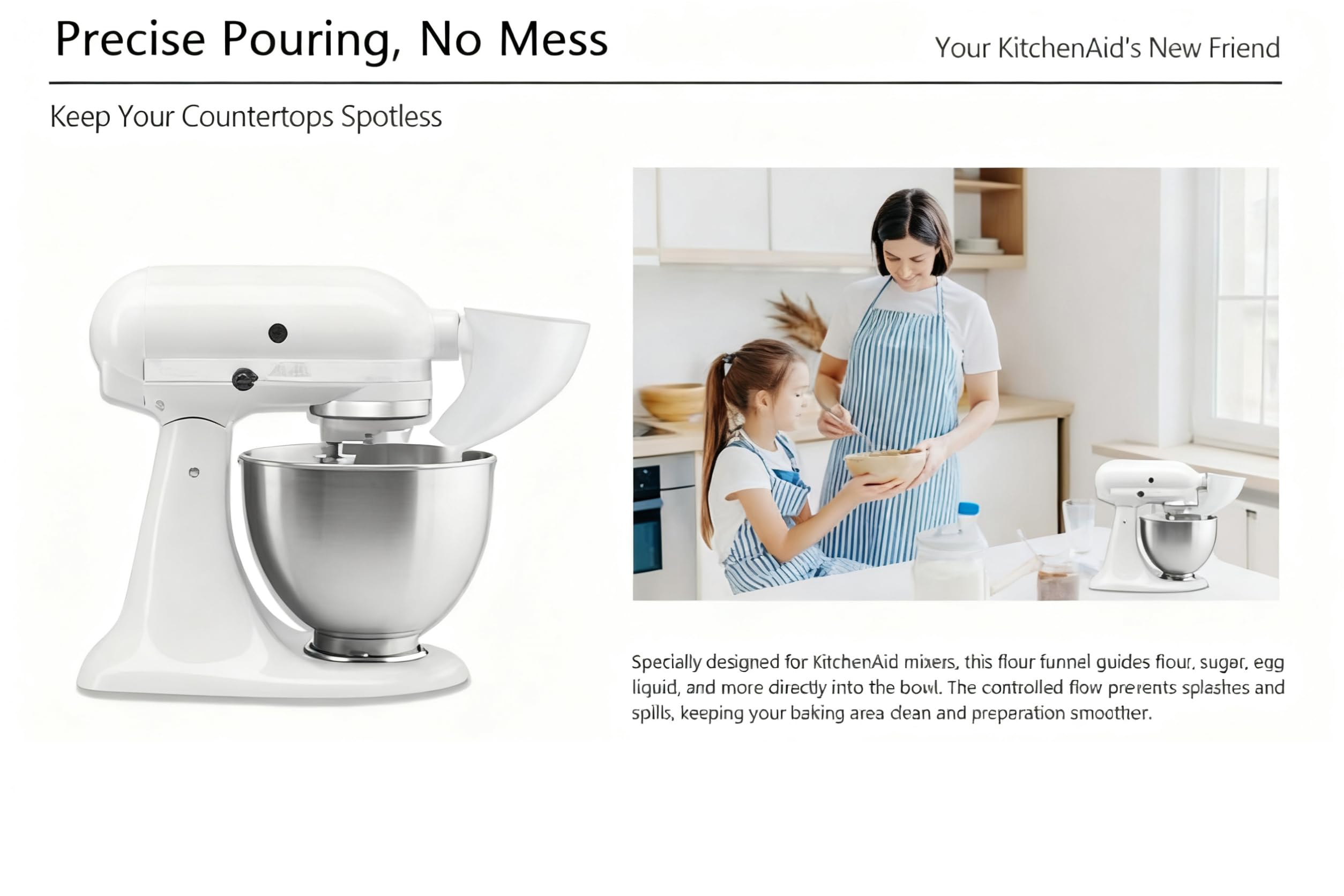 LELLURE Counte multi-use funnel fills spice jars or bulk pantry items