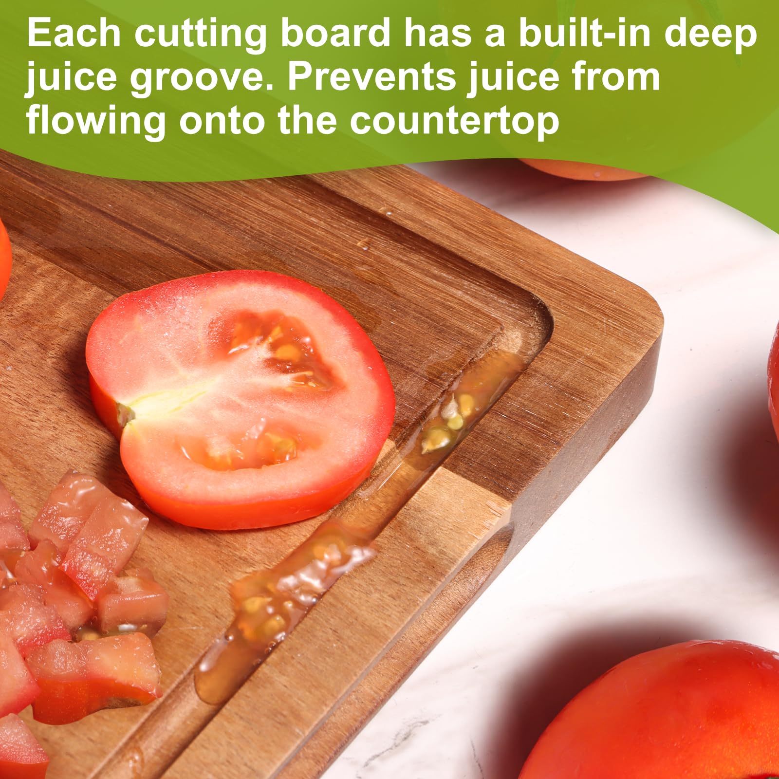 Lelwoy Acacia cutting board 12x8 with hidden handles for serving