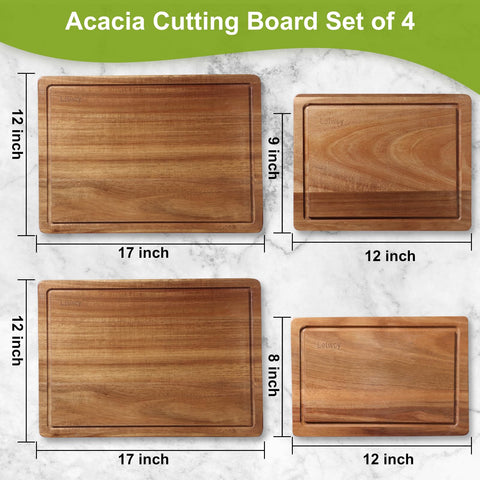 Lelwoy Acacia cutting board 17x12 juice groove keeps juices contained
