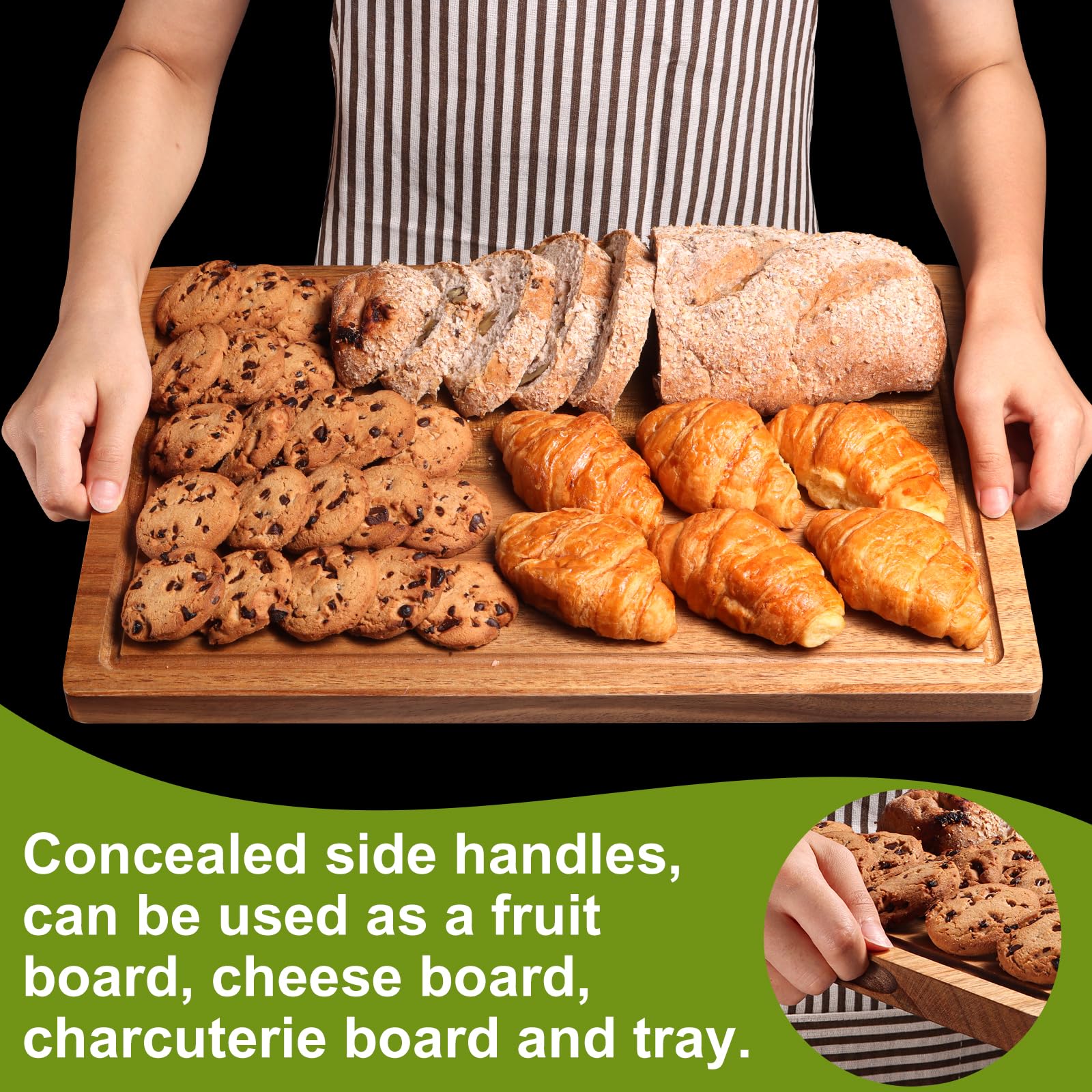 Lelwoy Acacia cutting board set 4 oil-coated for immediate use