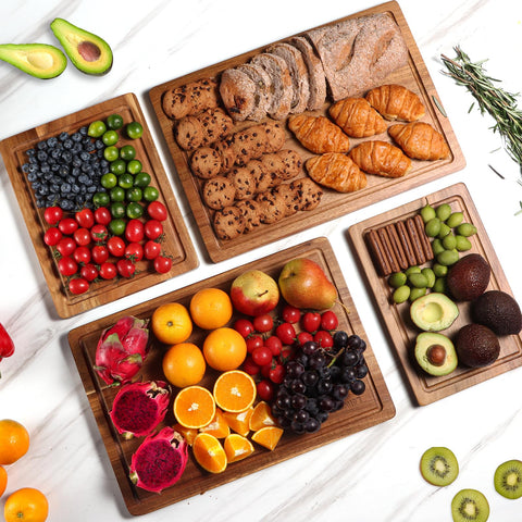 Lelwoy Acacia cutting board set 4 ready to use straight from packaging