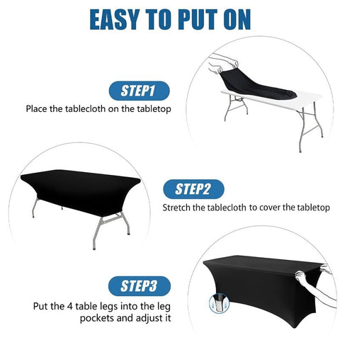 Lemict black tablecloth enhances weddings and banquets with a refined silhouette