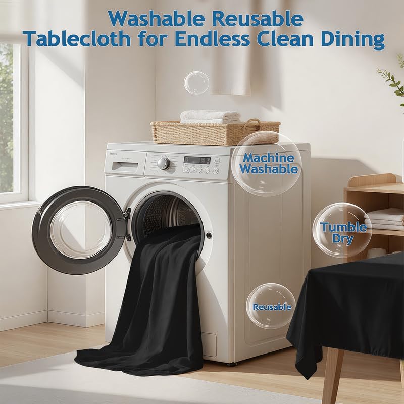 Lemict 60 x 84 tablecloth drapes with a polished look.