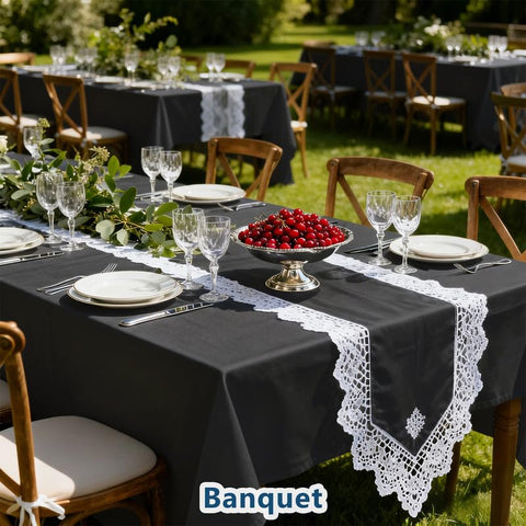 Lemict washable tablecloth withstands spills, ideal for family gatherings.