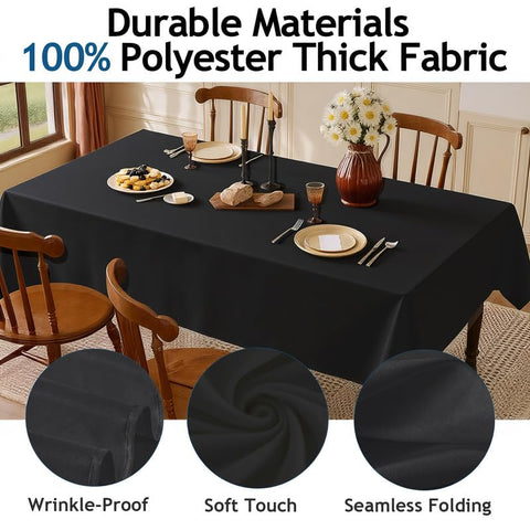 Lemict black fabric drapes smoothly over banquet tables for a polished look.