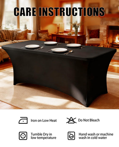 Lemict 30x72-inch coverage over a rectangular banquet table
