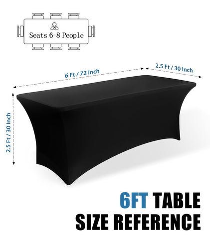 Lemict 6-pack fitted tablecloths neatly arranged for quick setup