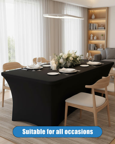 Lemict tablecloth close-up shows spandex blend for smooth draping