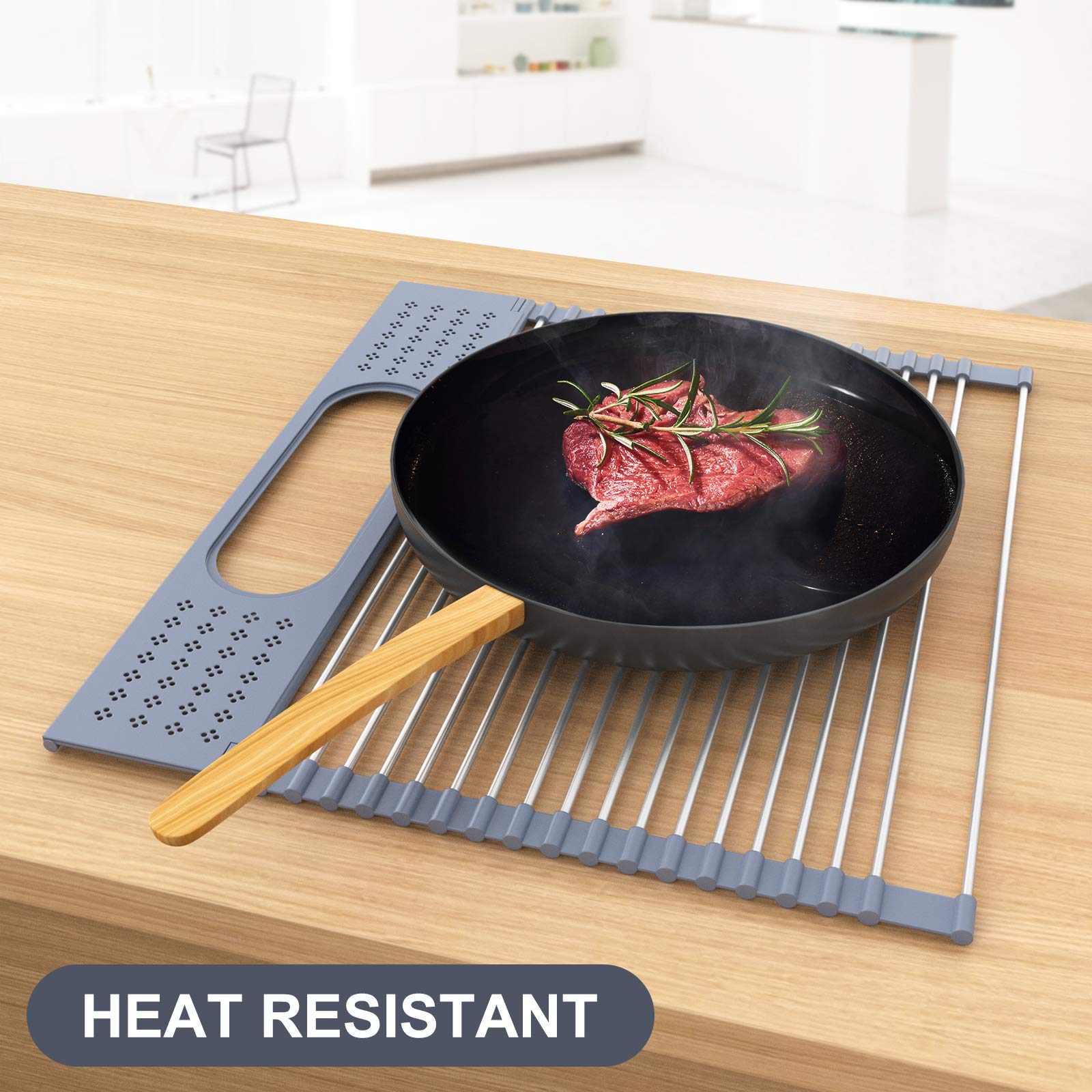 LEMIKKLE durable 80 lb capacity handles heavy cookware.