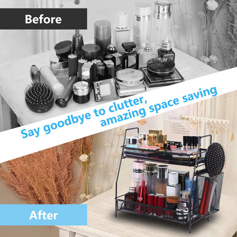 LEMIKKLE makeup skincare tray highlights cosmetics for a clutter-free vanity