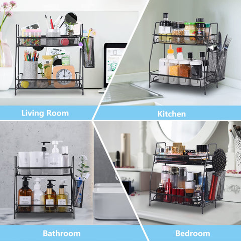 LEMIKKLE shampoo and toiletries rack on the bathroom counter for daily use