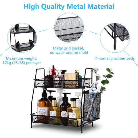 LEMIKKLE two-tier organizer design optimizes shelf space and stability