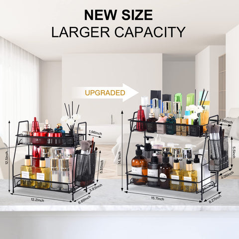 LEMIKKLE two-tier storage rack offers versatile bathroom or kitchen organization.