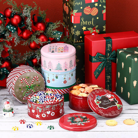 LemonRoad 18-pack gingerbread tree tin, perfect for holiday treats.