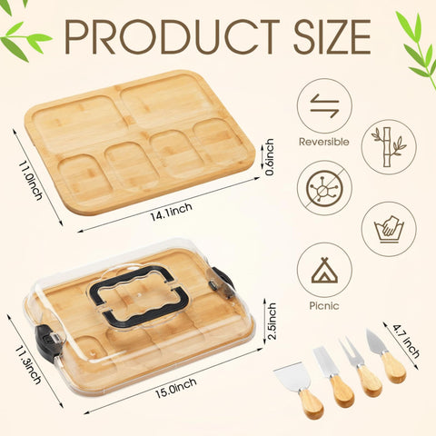 LemonRoad cheese tools with wooden handles accompany the board for elegant presentation.
