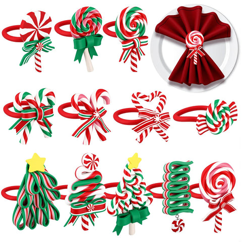 LemonRoad Christmas candy napkin ring set adds festive flair to holiday tables.