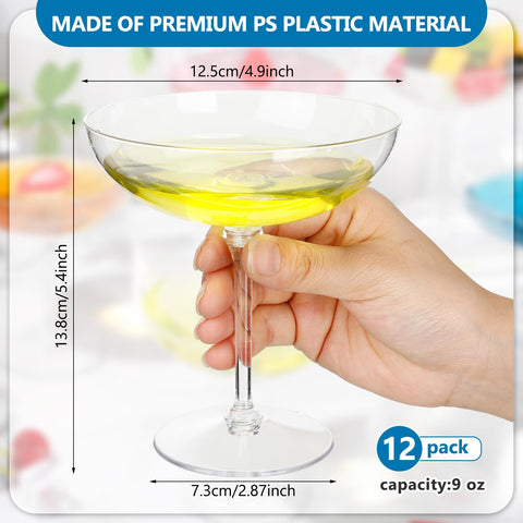 LemonRoad clear vintage martini glasses offer elegant presentation for desserts and aperitifs