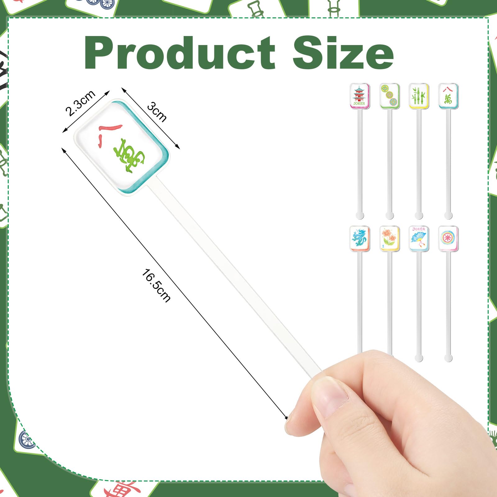 LemonRoad mahjong stirrers bright colors enhance presentation at cafes.
