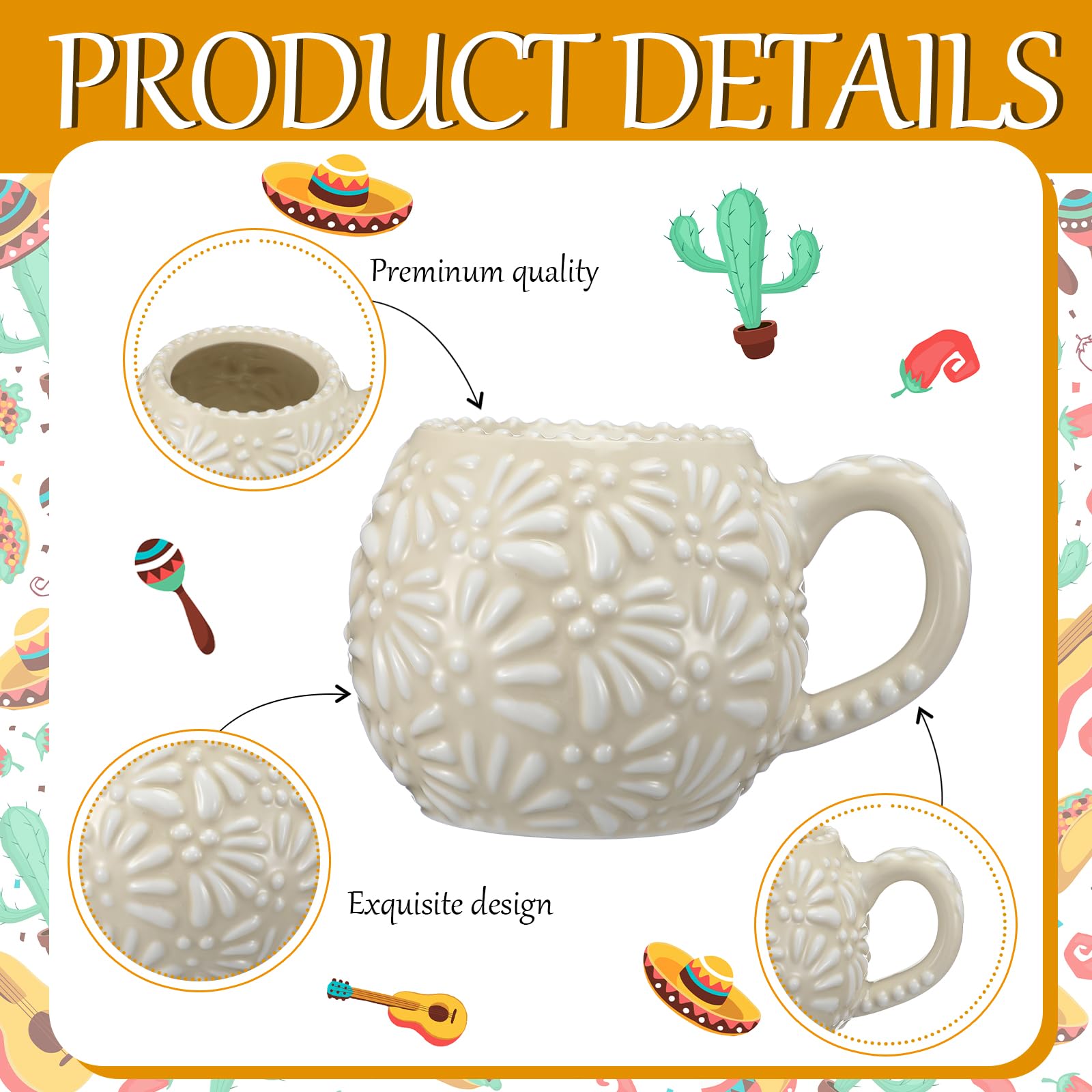 Beige and white LemonRoad mug adds elegance to daily tea and chocolate.