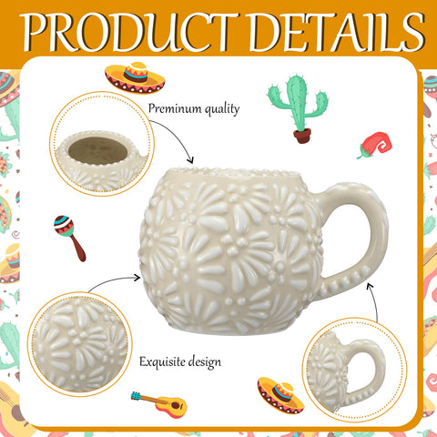 Beige and white LemonRoad mug adds elegance to daily tea and chocolate.