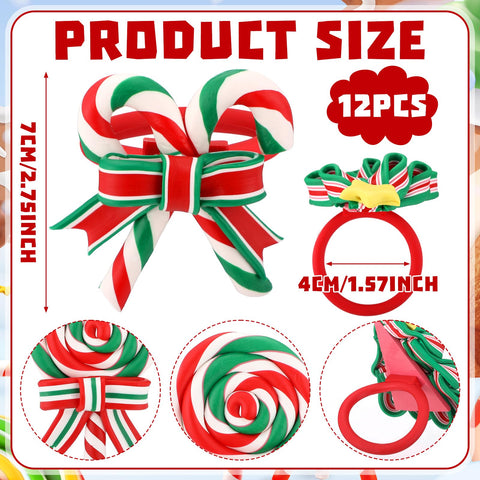 LemonRoad red and white candy cane napkin ring enhances elegant dinners.