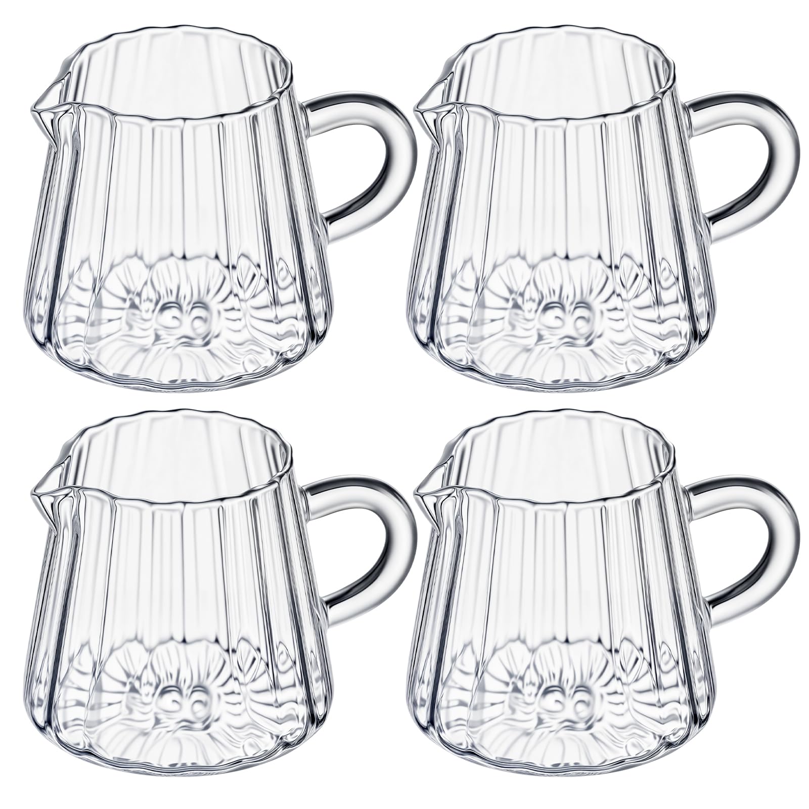 LemonRoad wave creamer pitcher 6oz set for easy milk or cream serving