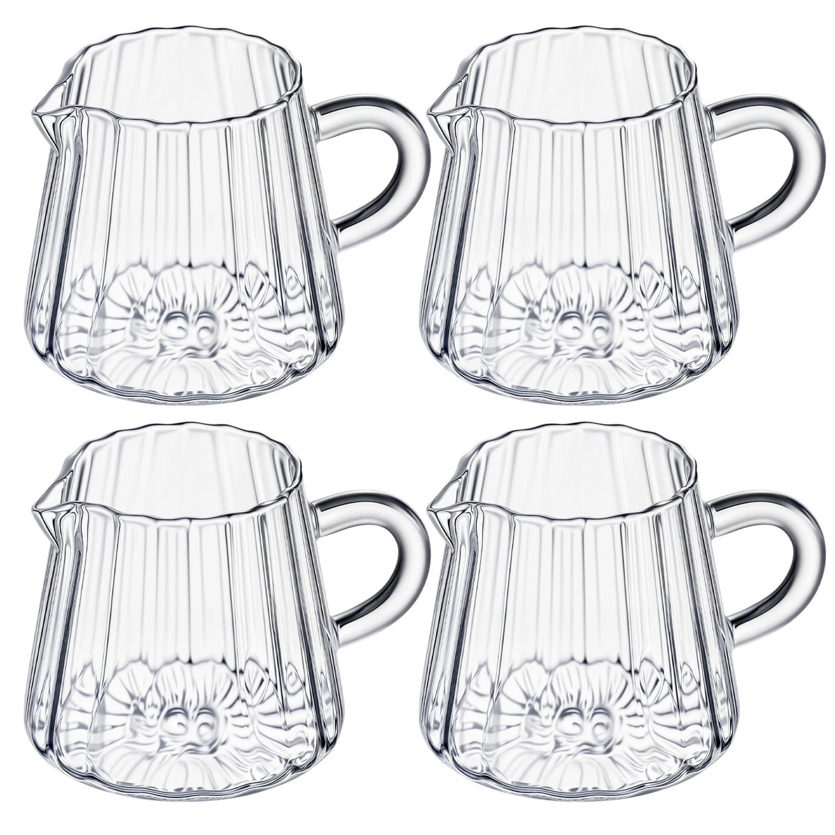 LemonRoad wave creamer pitcher 6oz set for easy milk or cream serving