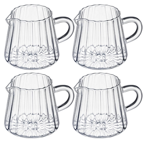 LemonRoad wave creamer pitcher 6oz set for easy milk or cream serving