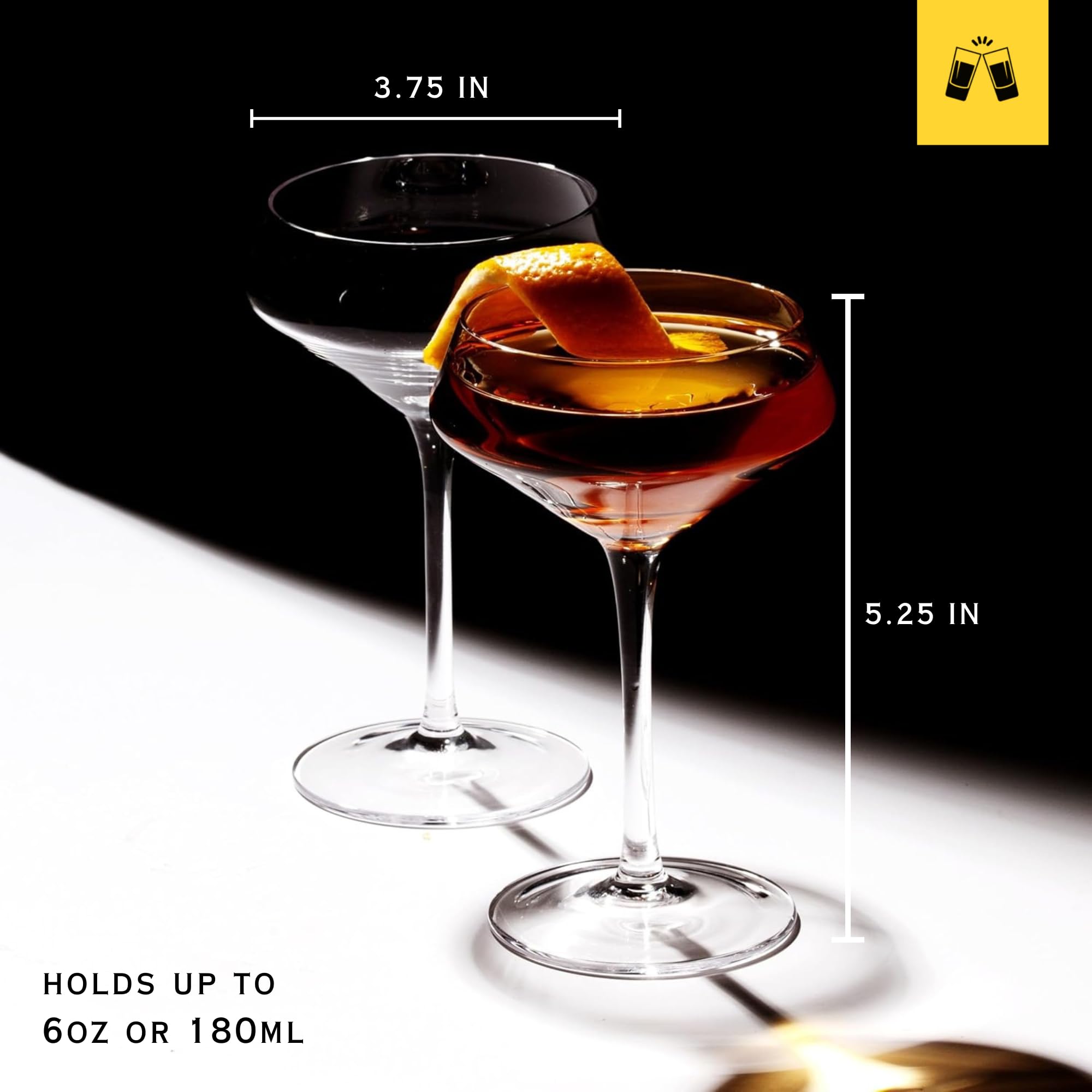 LEMONSODA 6oz glasses in gift-ready box ideal for gifting cocktail lovers