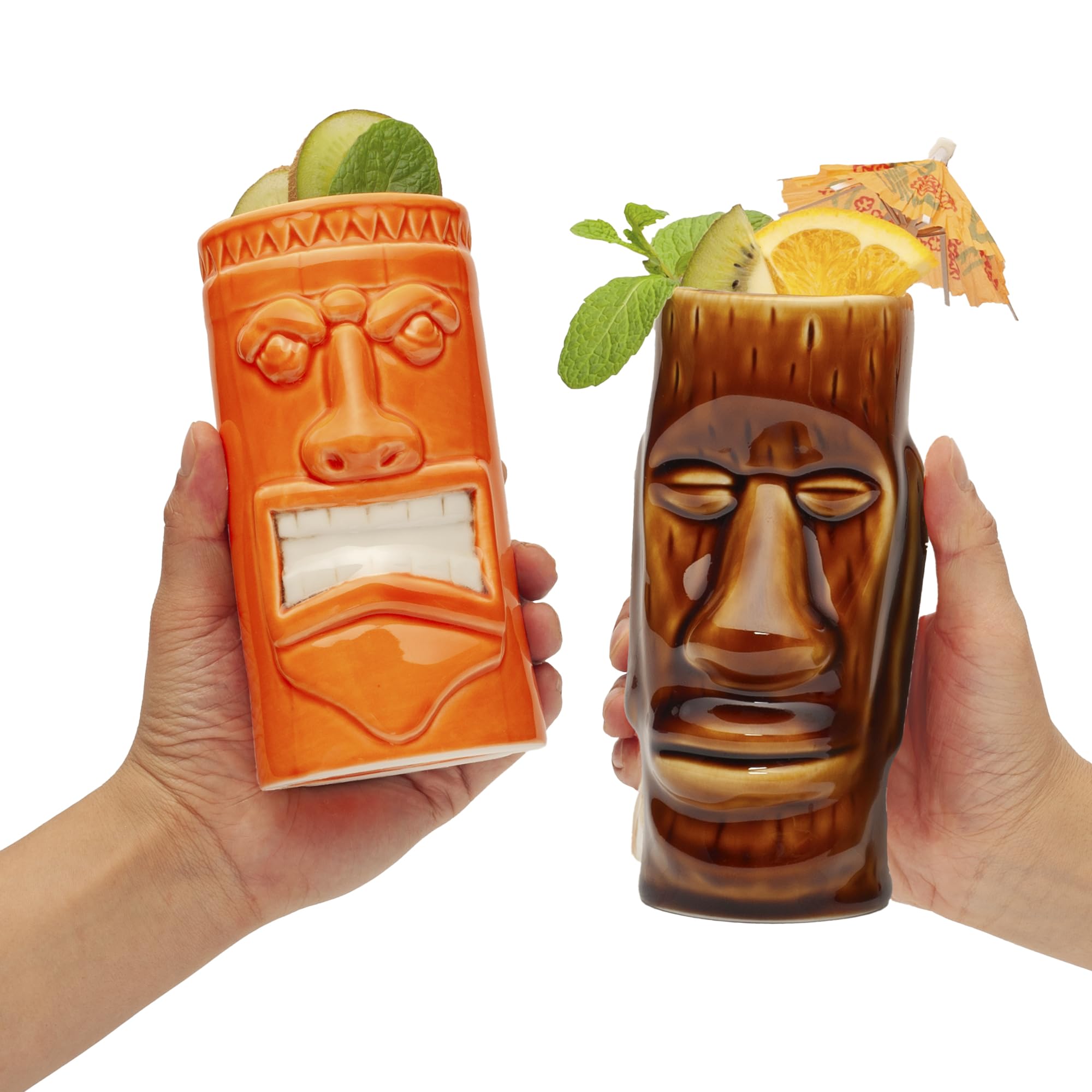 LEMONSODA tiki glass close-up glaze emphasizing durable ceramic quality