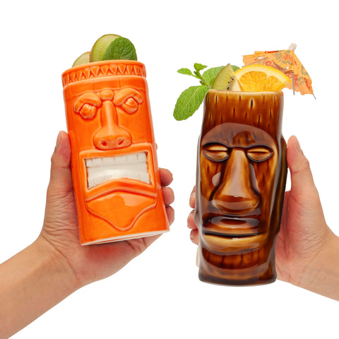 LEMONSODA tiki glass close-up glaze emphasizing durable ceramic quality