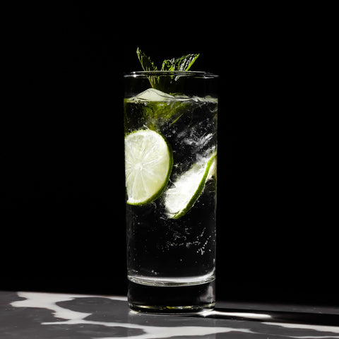 LEMONSODA 12oz highball set displayed for party table setups.