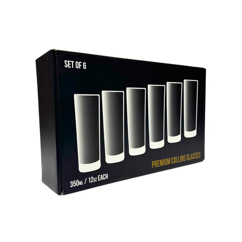 LEMONSODA 12oz glasses on bar with cocktails, ideal entertaining.