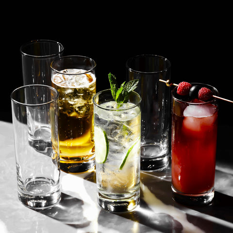 LEMONSODA 12oz highball close-up shows clarity and durable glass.
