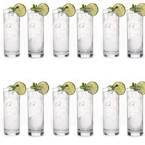LEMONSODA highball glass closeup, clear lead-free clarity