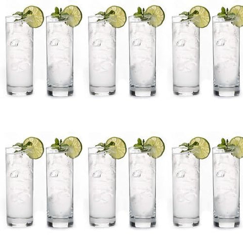 LEMONSODA highball glass closeup, clear lead-free clarity