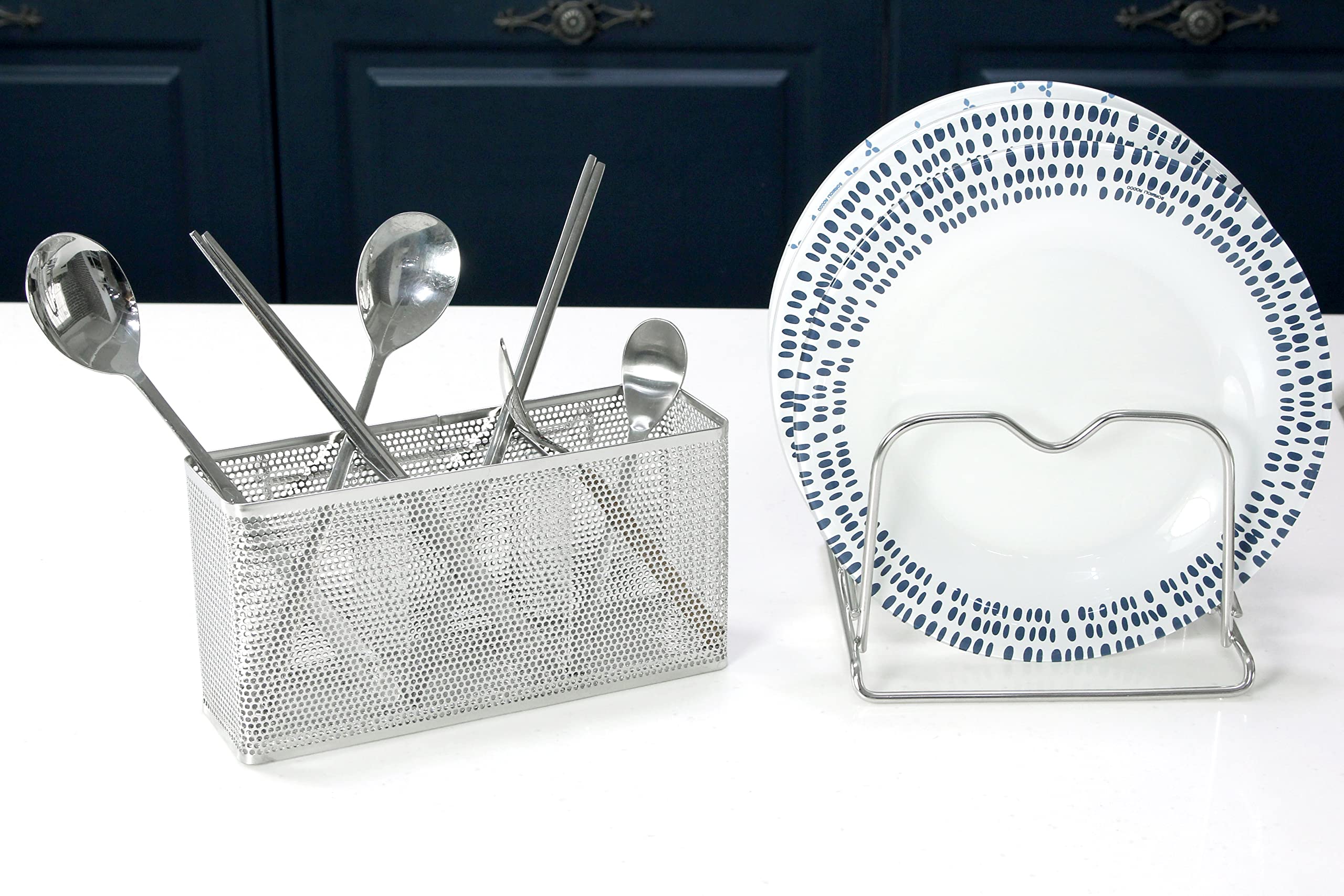 LENITH sink corner drying rack helps utensils dry and clears counters.