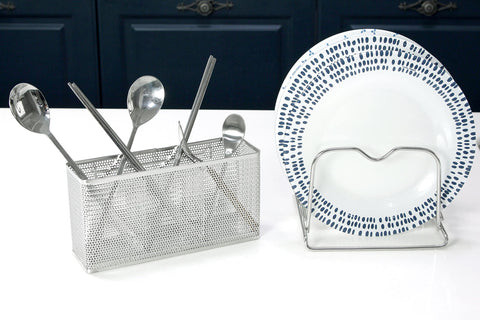 LENITH sink corner drying rack helps utensils dry and clears counters.