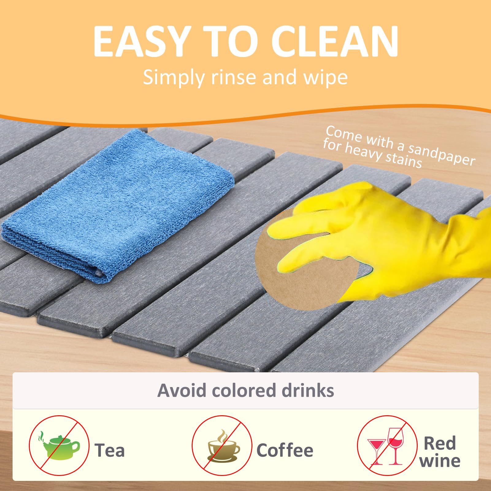 LENONE non-slip drying mat keeps dishes in place during drying.