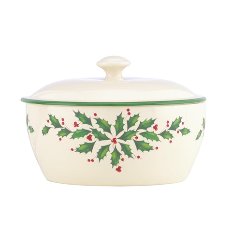 Lenox 847117 Holiday Covered Casserole dish with holly motif for festive meals