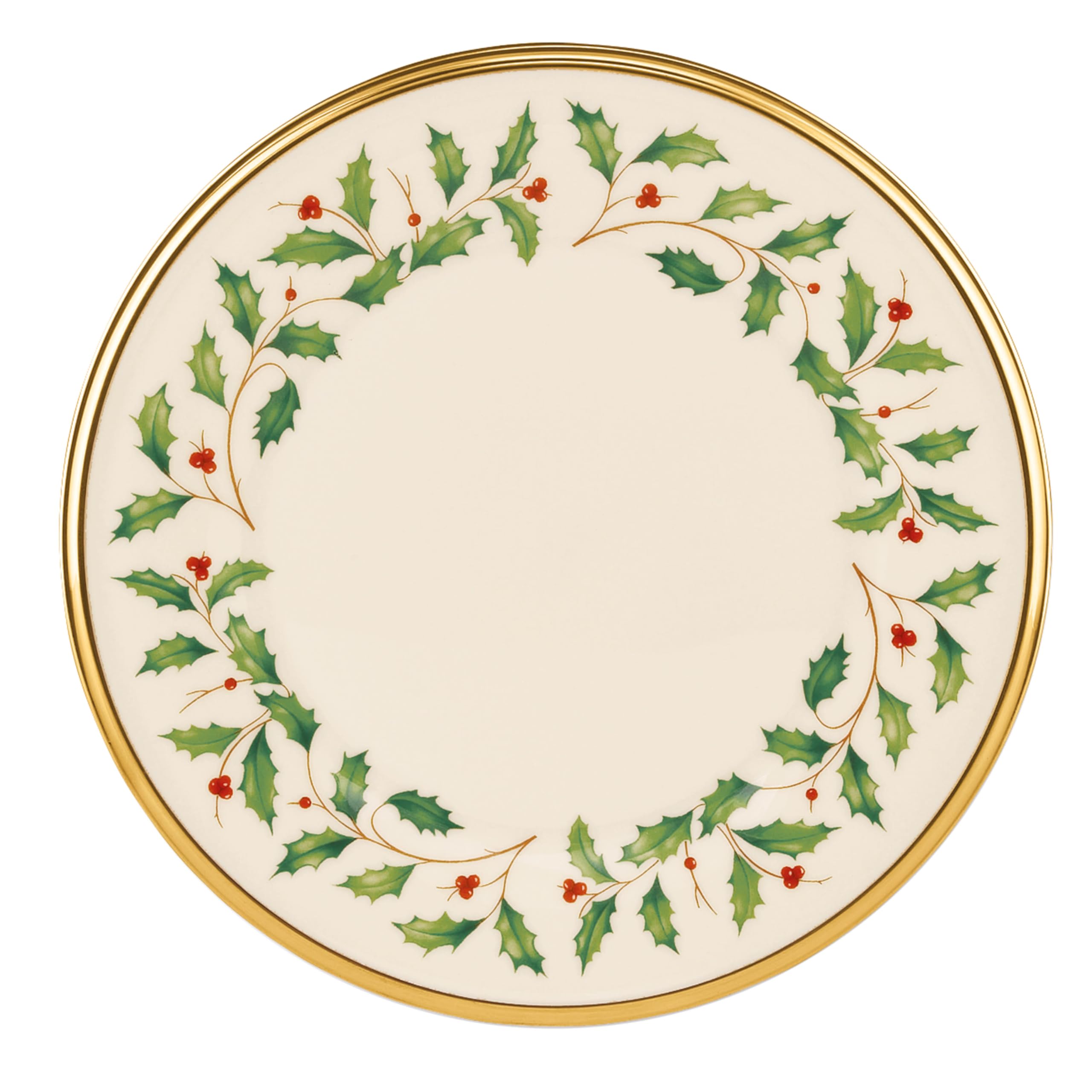 Lenox 24K gold-trim salad plate, a refined touch for Christmas tables.