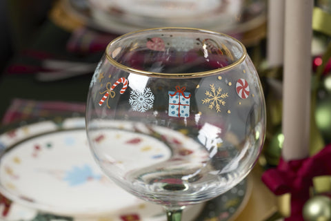 Lenox glass with peppermint detail suitable for seasonal sipping rituals.
