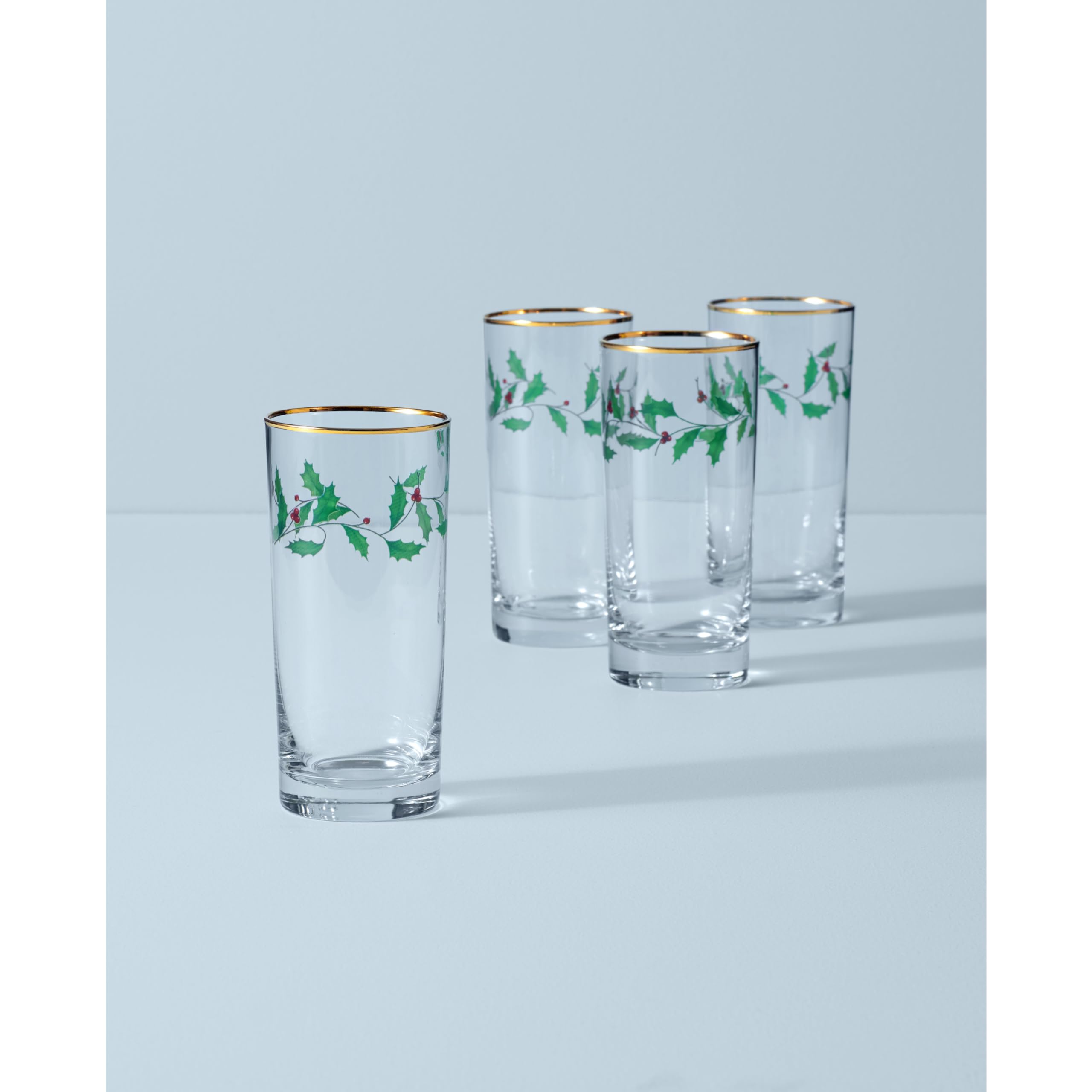 Graphic illustrating Lenox breakage replacement program for holiday glassware