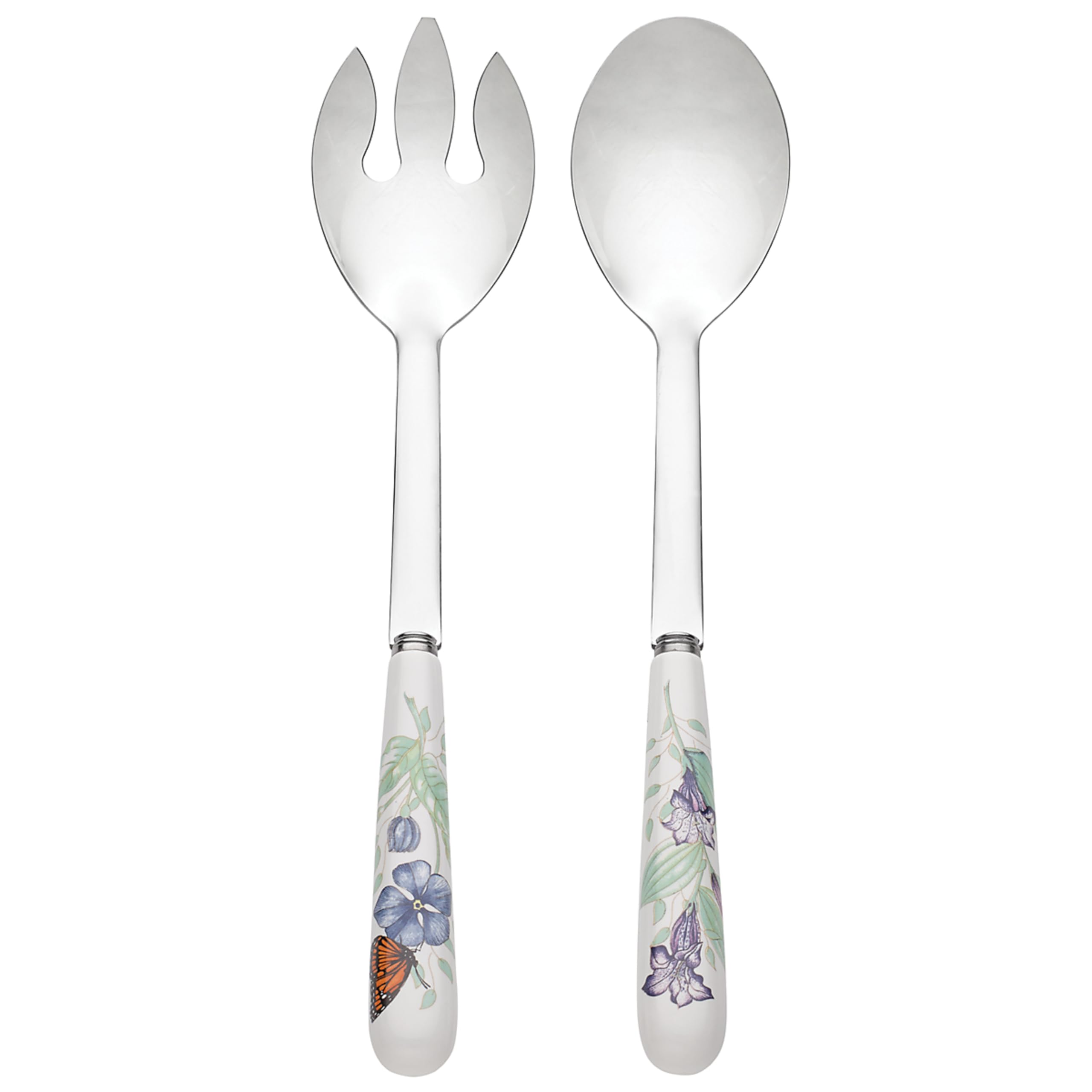 Lenox Butterfly Meadow 2pc serving set with ceramic handles, ideal for casual entertaining