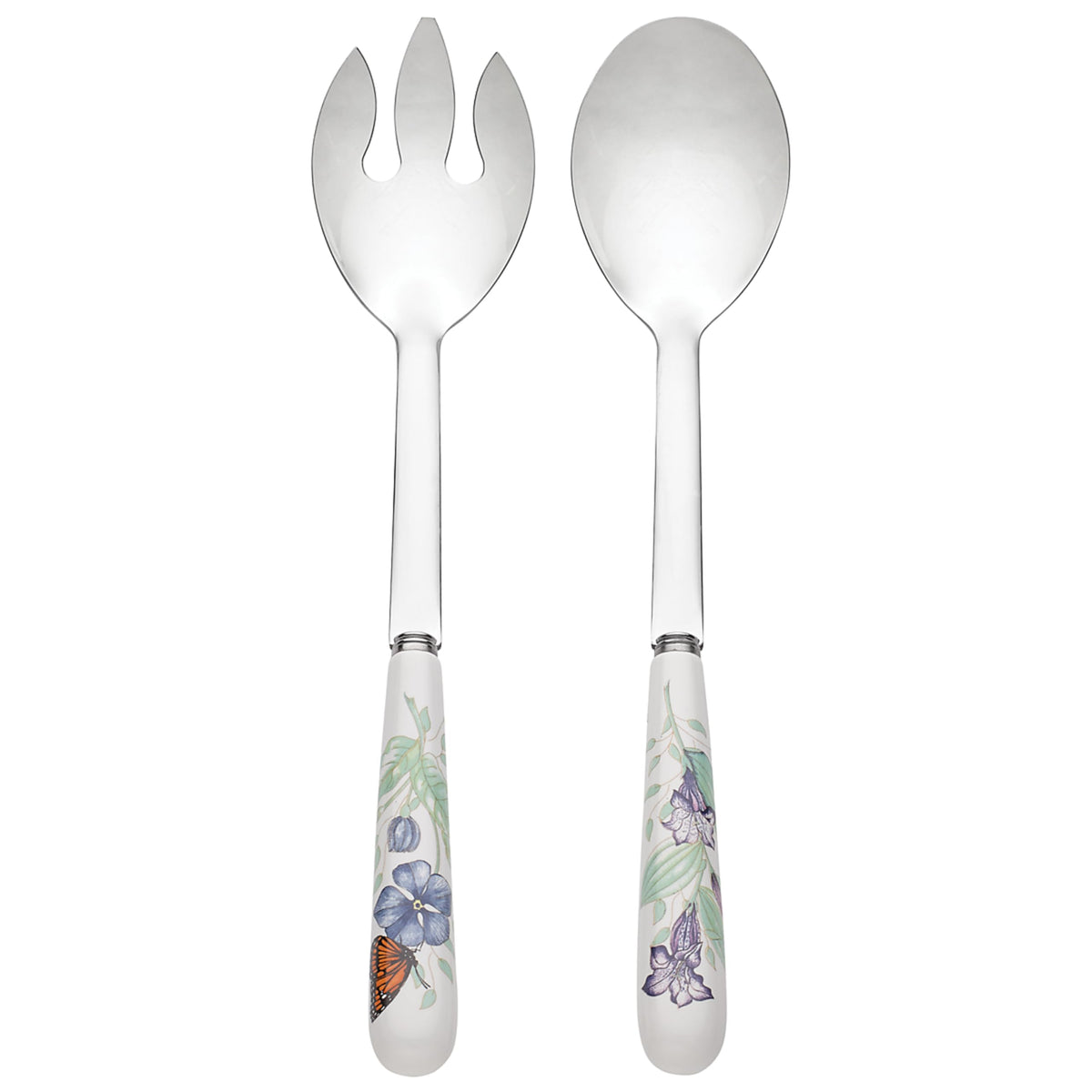 Lenox Butterfly Meadow 2pc serving set with ceramic handles, ideal for casual entertaining